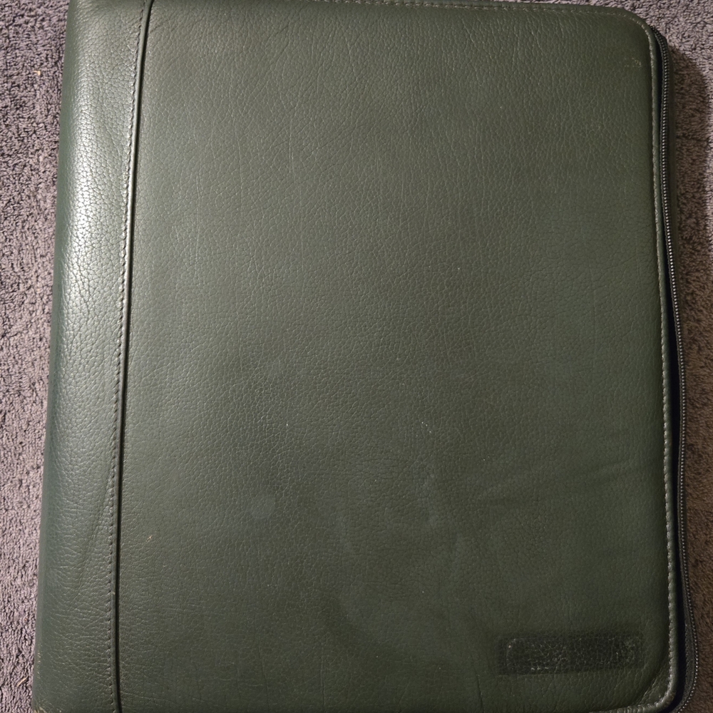 Franklin Planner Alex Leather Zipper Binder Monarch 8.5"x11"